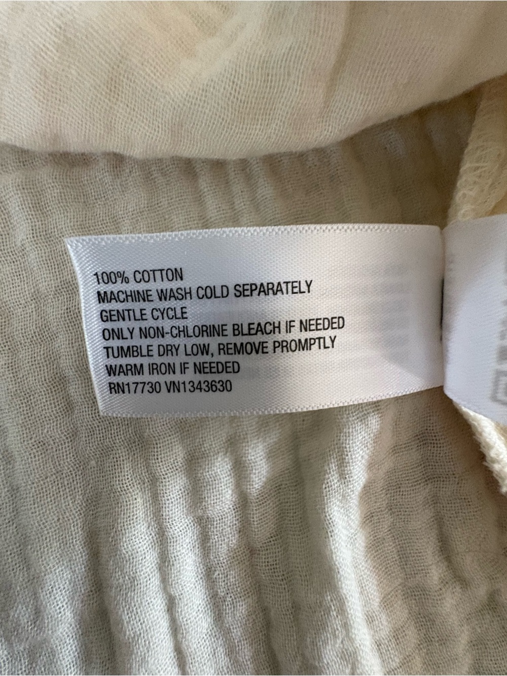 NWT Universal Thread Cream Cotton Gauze Tie-Neck Peasant Blouse - Size Large - Picture 4 of 8